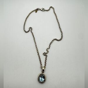 Genuine Silpada oval cut blue topaz and sterling silver necklace!